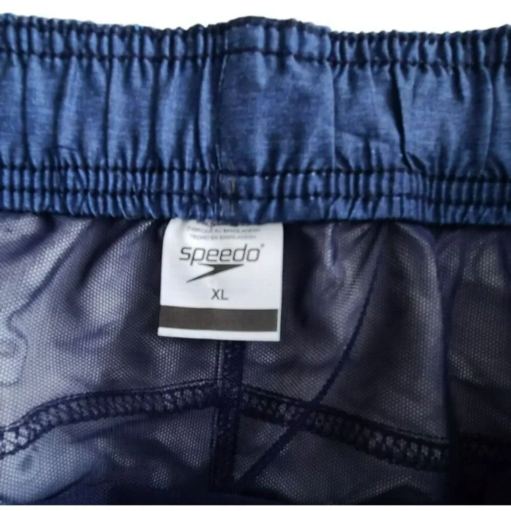 Speedo‎ Marina Sport Volley Swim Trunks Navy Gray XL UPF 50+ Cargo Pocket